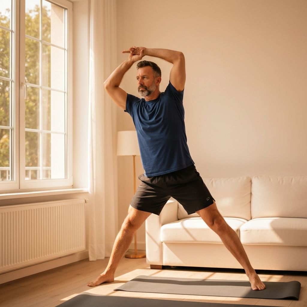 Man practicing daily wellness routine